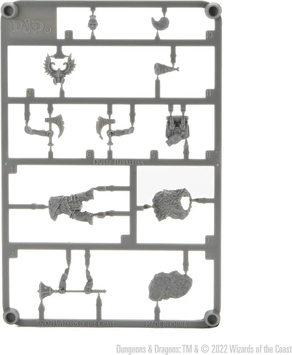 Wizkids D&D Frameworks Dwerg Barbare Vrouwelijk - Grijs