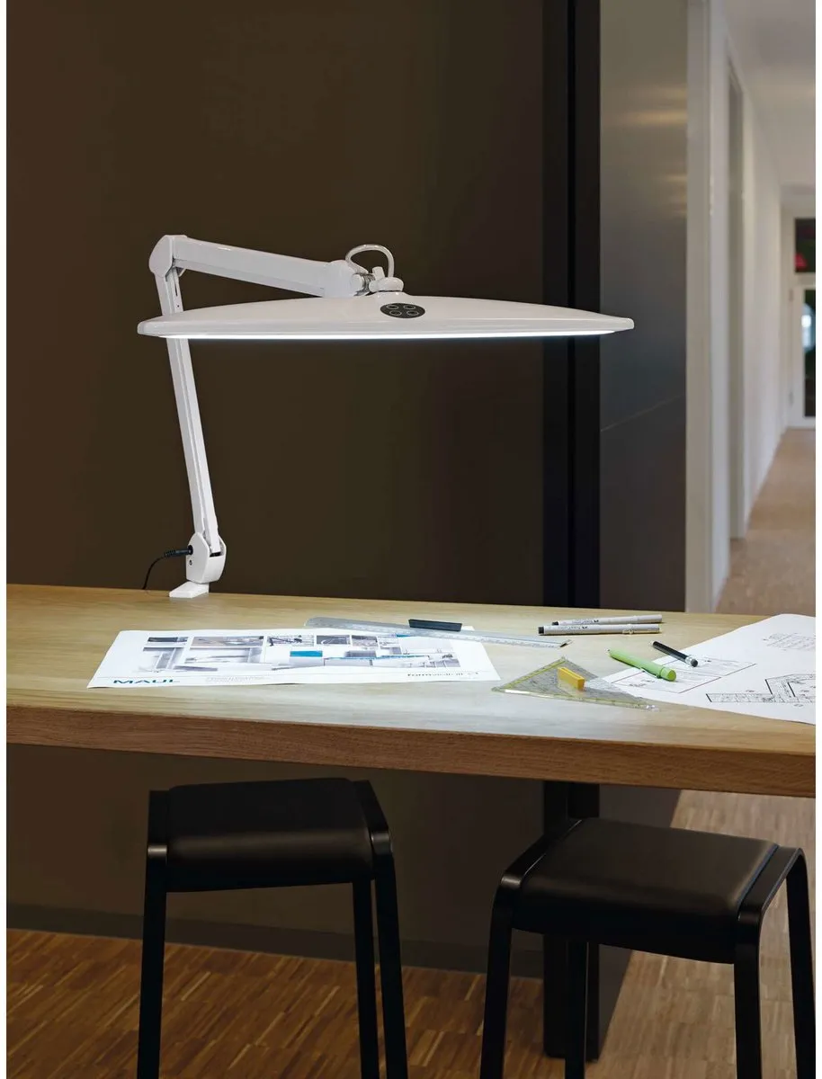 MAULwork Bureaulamp LED Aluminium Wit - Dimbaar - afbeelding 6 van 6