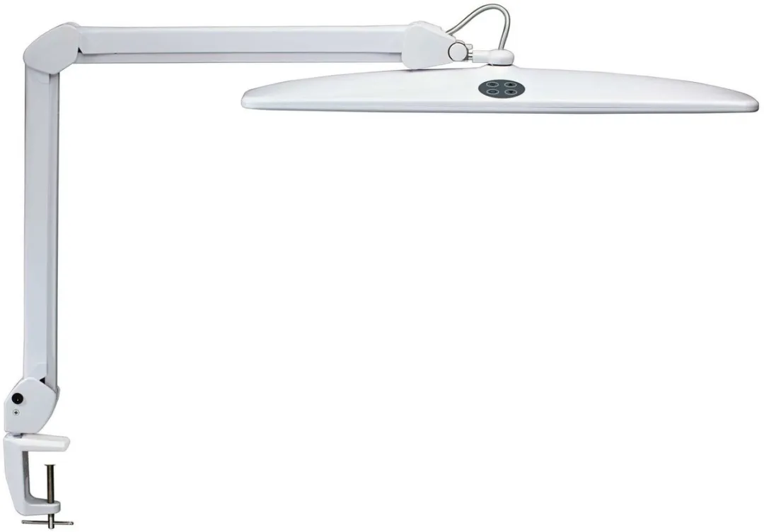 MAULwork Bureaulamp - LED - Aluminium - Wit - Dimbaar - Tafellamp met Klem