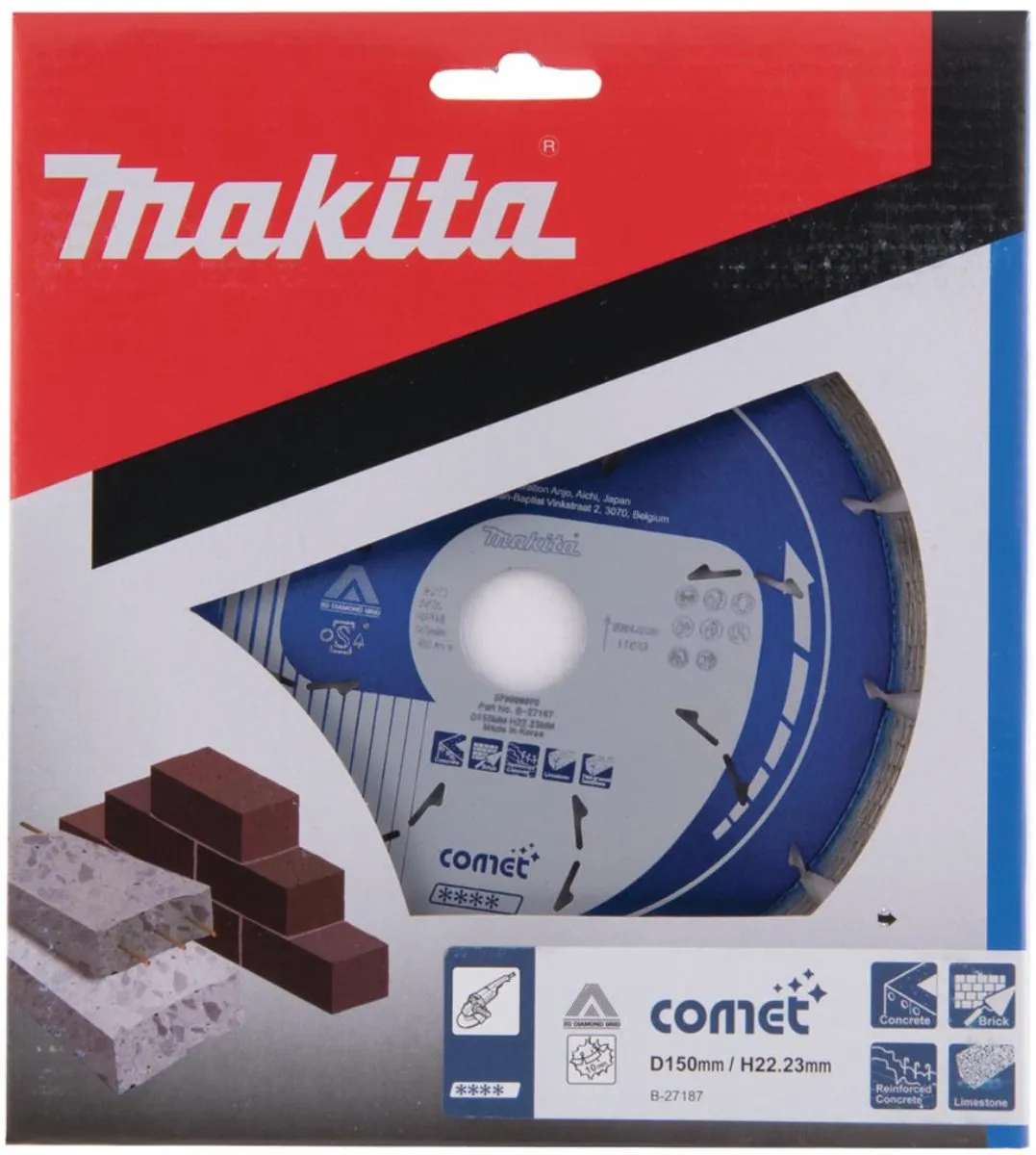 Makita Comet B-27187 Diamantschijf 150mm Metaal - Blauw