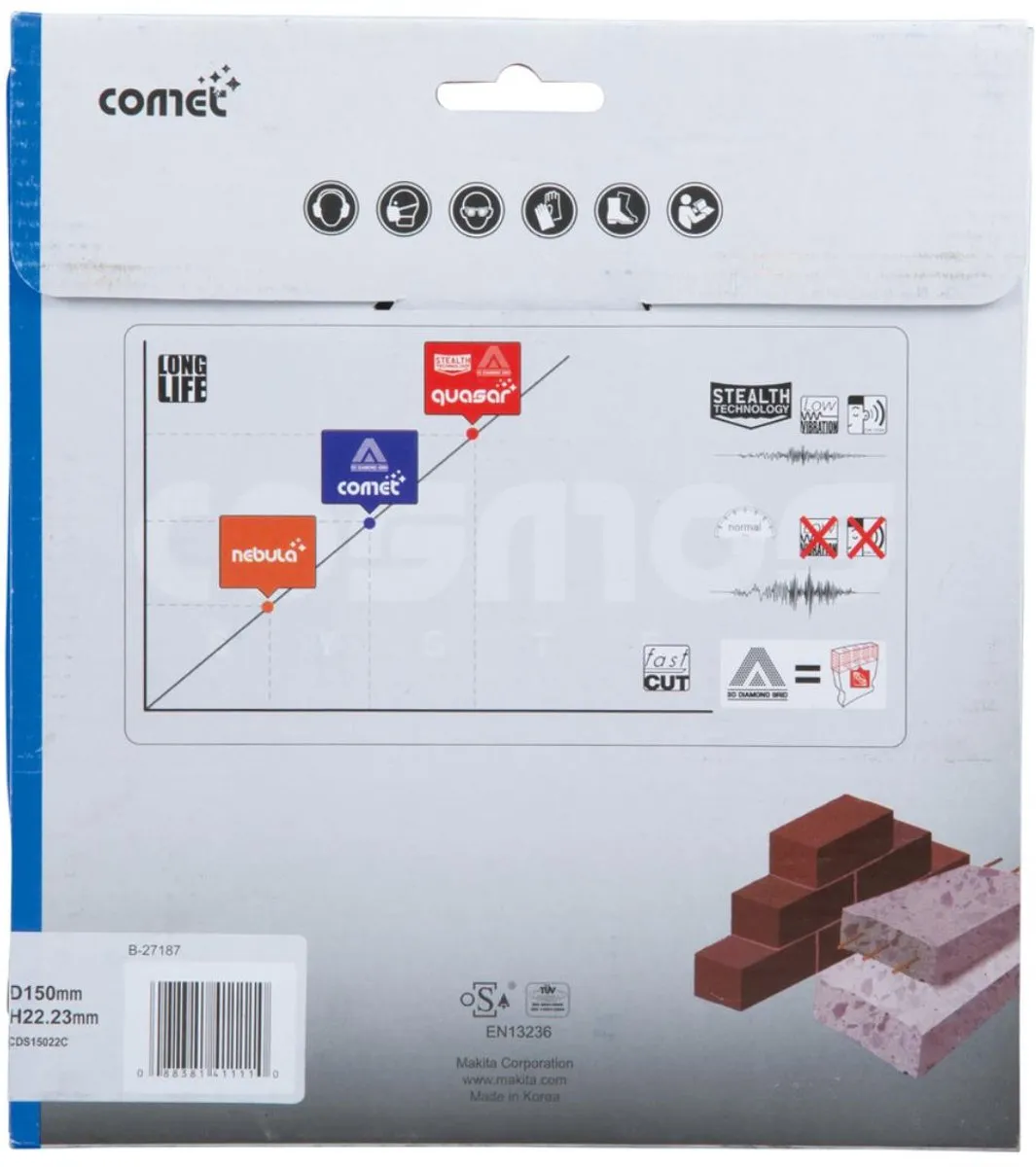 Makita Comet B-27187 Diamantschijf 150mm Metaal - Blauw