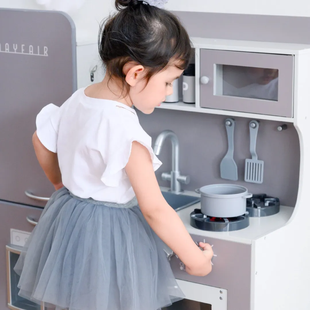 Teamson Kids Retro Houten Speelkeuken Grijs
