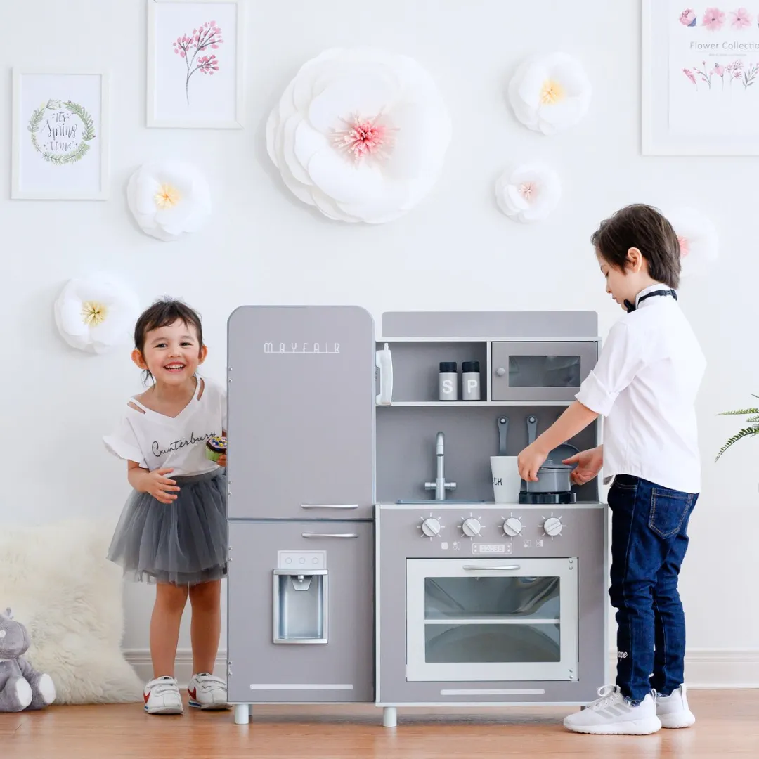 Teamson Kids Retro Houten Speelkeuken Grijs