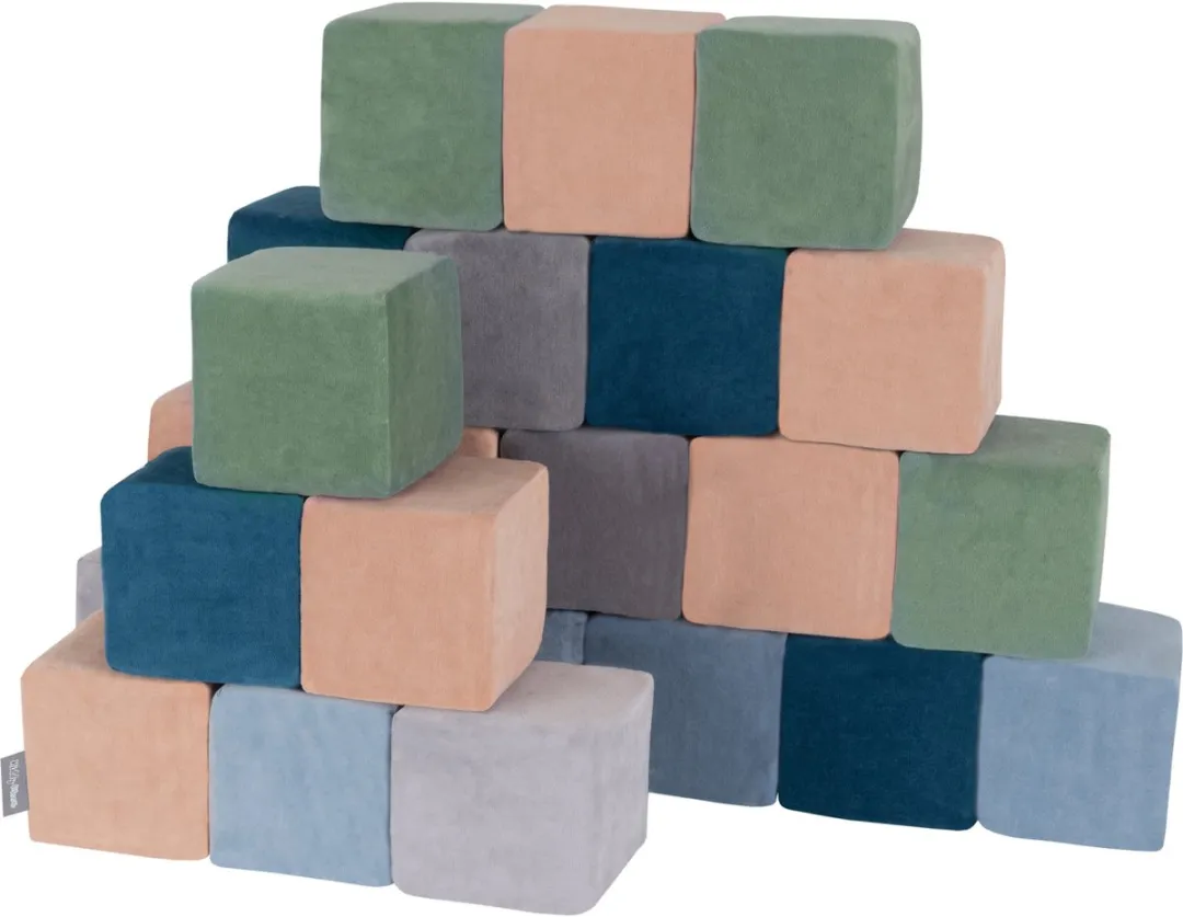 KiddyMoon Foam Blokken - 6 Stuks - Lagoon Turquoise & Forest Green