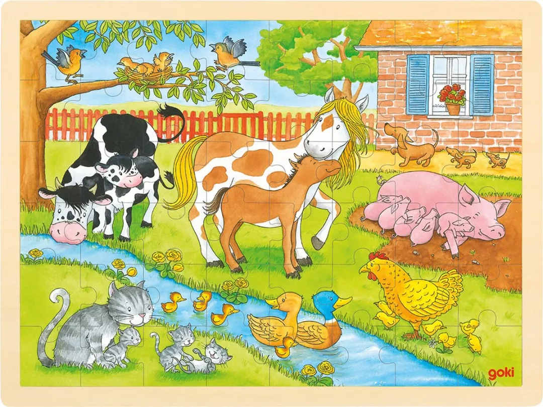 Goki Leven op de Boerderij Puzzel 48-delig - Multicolor