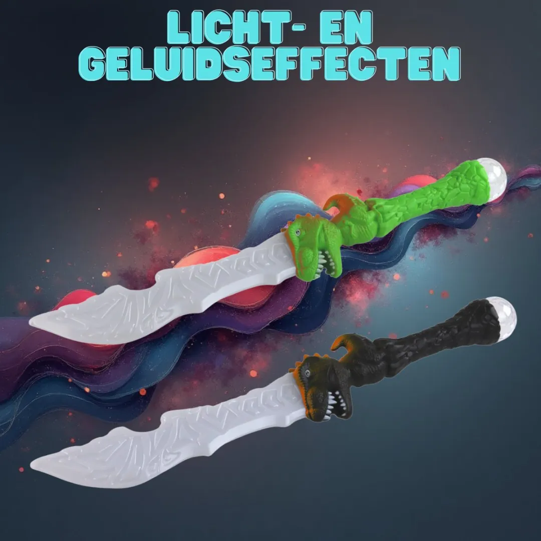 Lean Toys Dinosaur Lightsaber Groen - Lichtzwaard 61cm