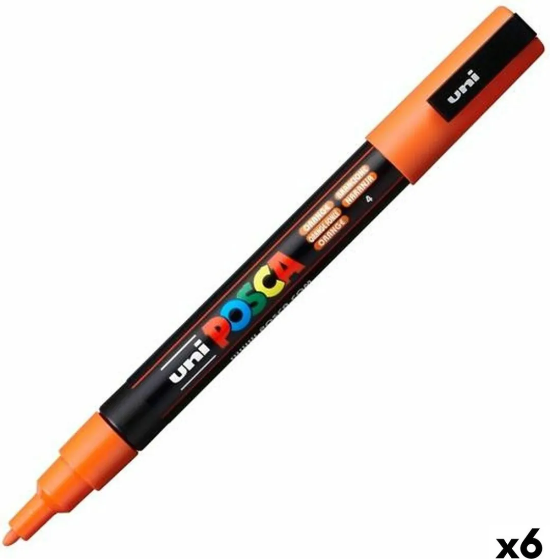 Posca PC-3M Fine Tip Verfstiften - Donkeroranje - 6 Stuks