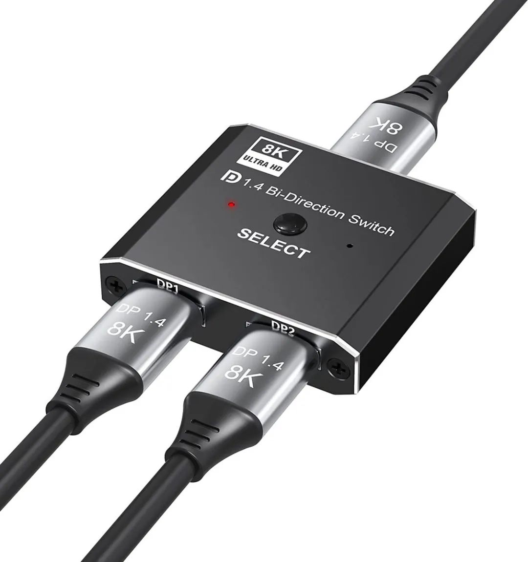 NÖRDIC SGM-213 DisplayPort Switch 2 naar 1 - 8K30Hz - Zwart