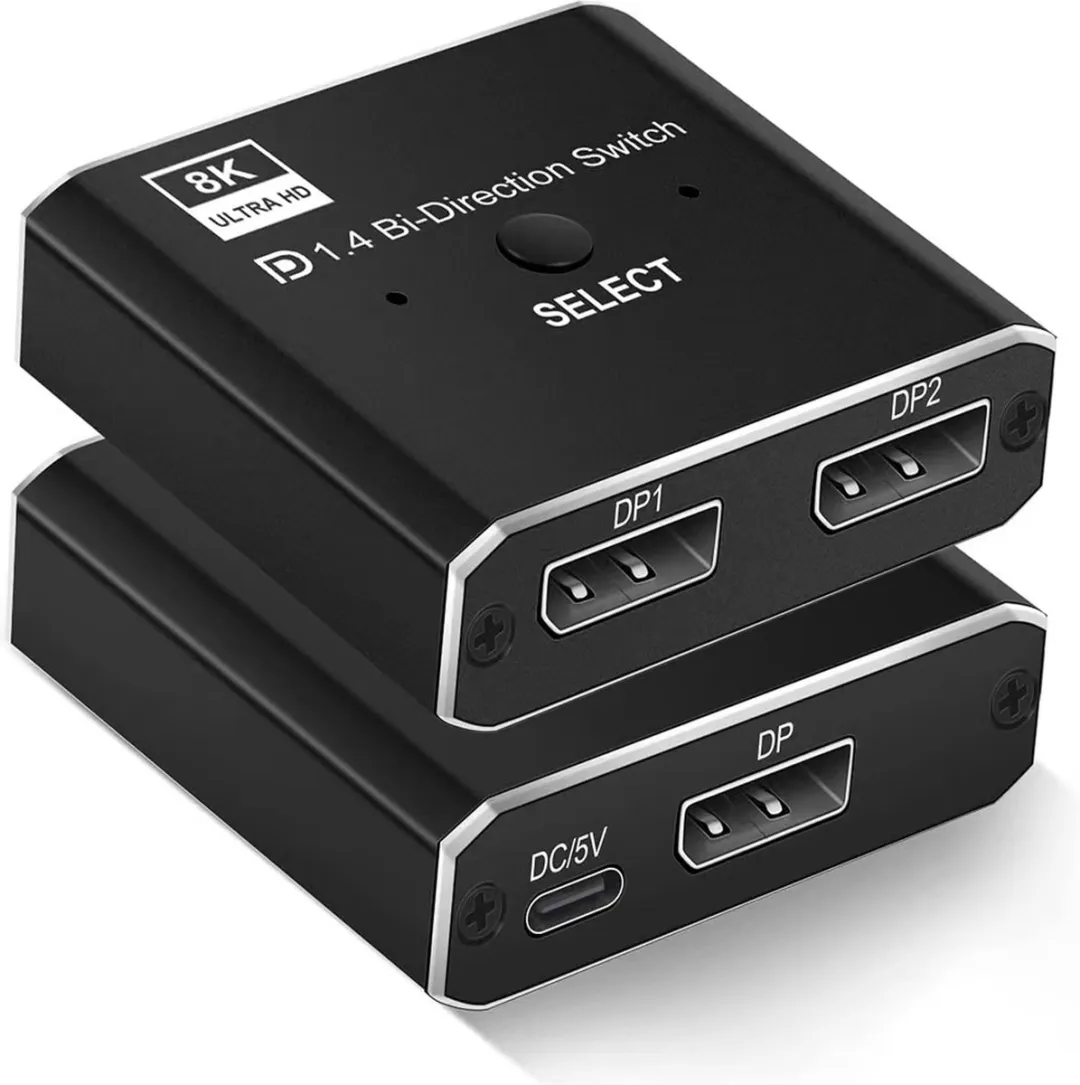 NÖRDIC SGM-213 DisplayPort Switch 2 naar 1 - 8K30Hz - Zwart