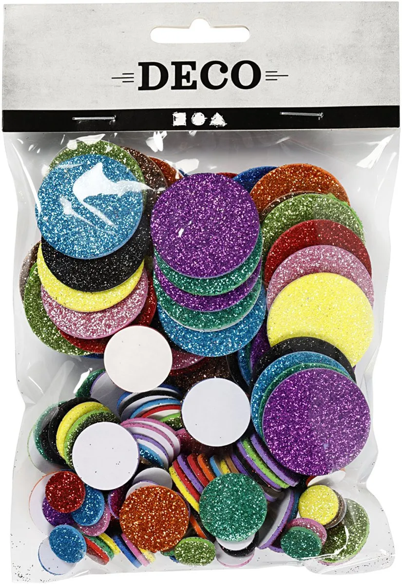 Creativ Company EVA Foam Cirkels Glitter - 150 Stuks