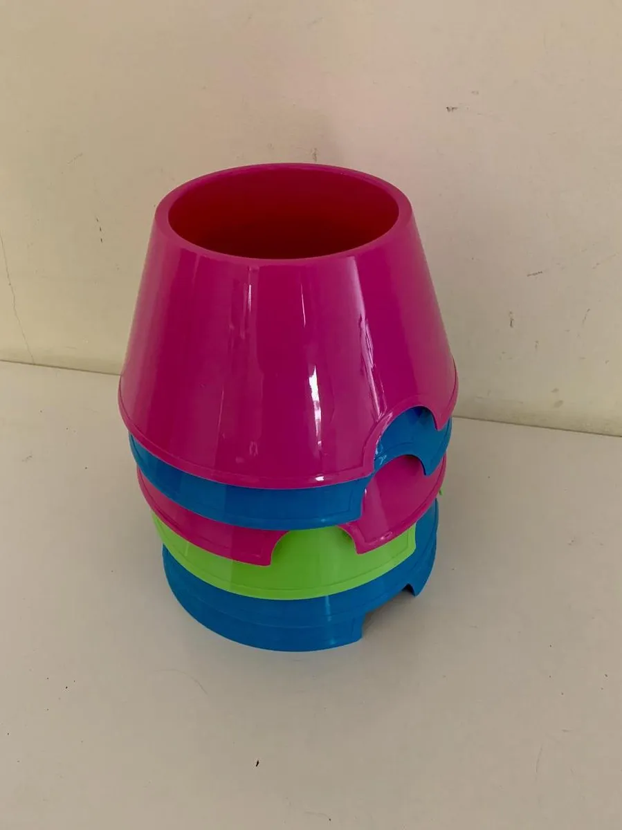 Savic Water/Voerbak Kunststof - Ø21cm - L - Roze/Blauw/Groen - afbeelding 3 van 3