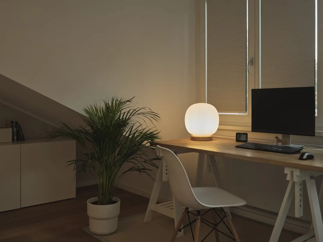 Osram Decor Glazen Tafellamp E27 - 310mm - Hout/Rubberhout/Metaal/Glas - afbeelding 6 van 6