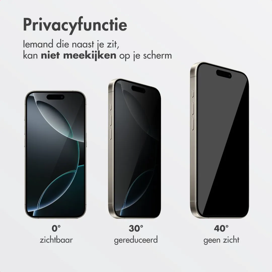 Accezz Screenprotector iPhone 16 Pro - Gehard Glas Privacy