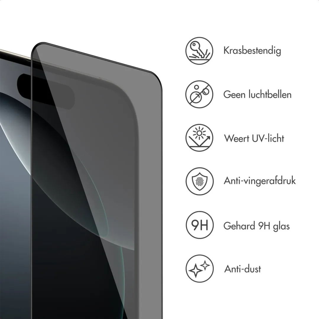 Accezz Screenprotector iPhone 16 Pro - Gehard Glas Privacy