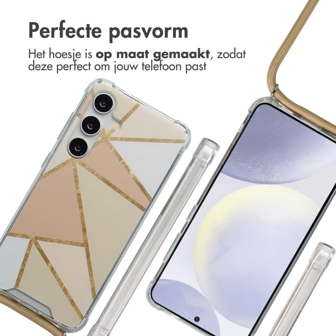 imosHion Hoesje Samsung Galaxy S24 Beige Graphic