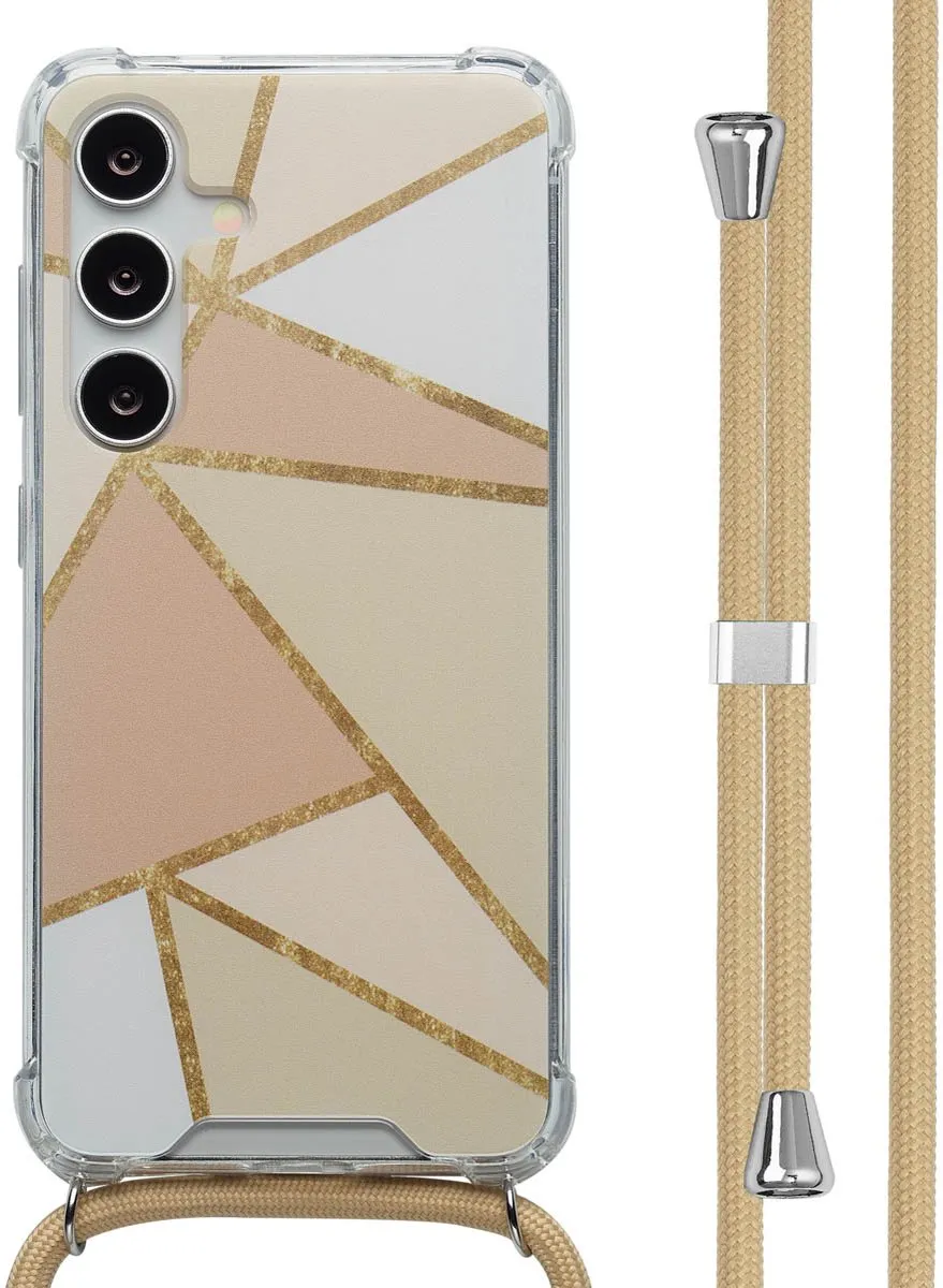 imosHion Hoesje Samsung Galaxy S24 Beige Graphic