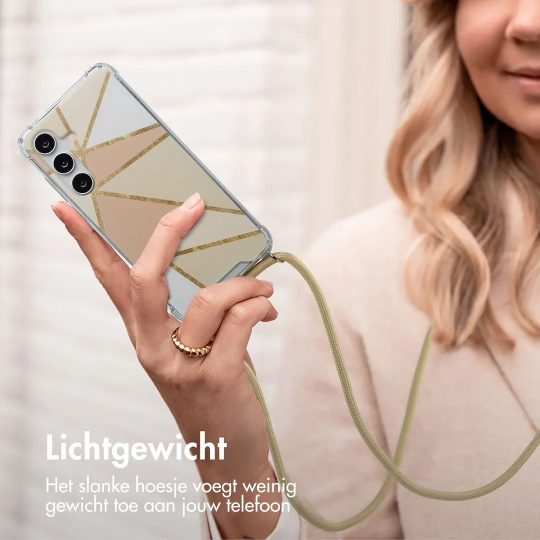 imosHion Hoesje Samsung Galaxy S24 Beige Graphic