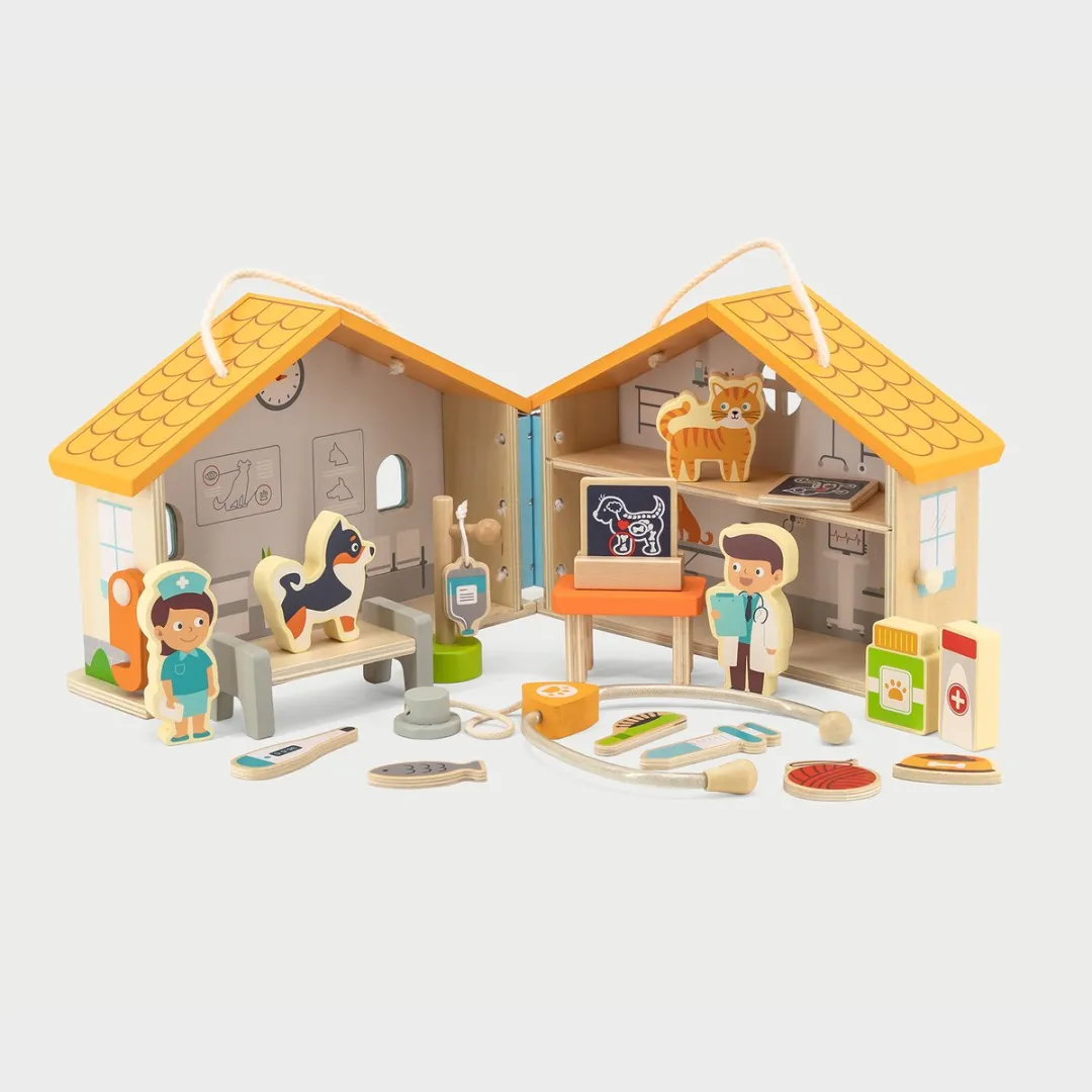 VIGA Houten Dierenkliniek 33076209 - Educatief Bouwpakket - Multicolor - afbeelding 6 van 6