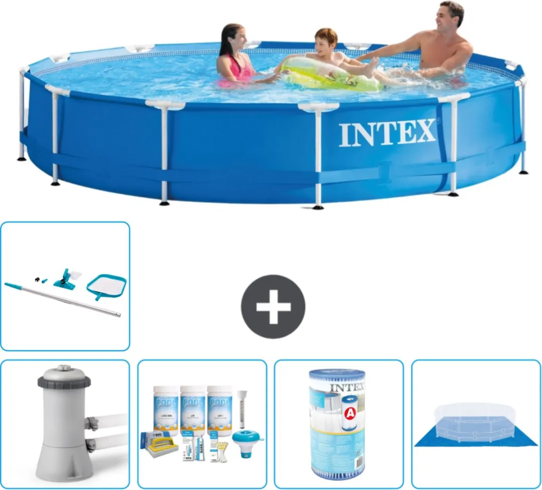 Intex 28212GN-Blauw Rond Frame Zwembad 366x76cm