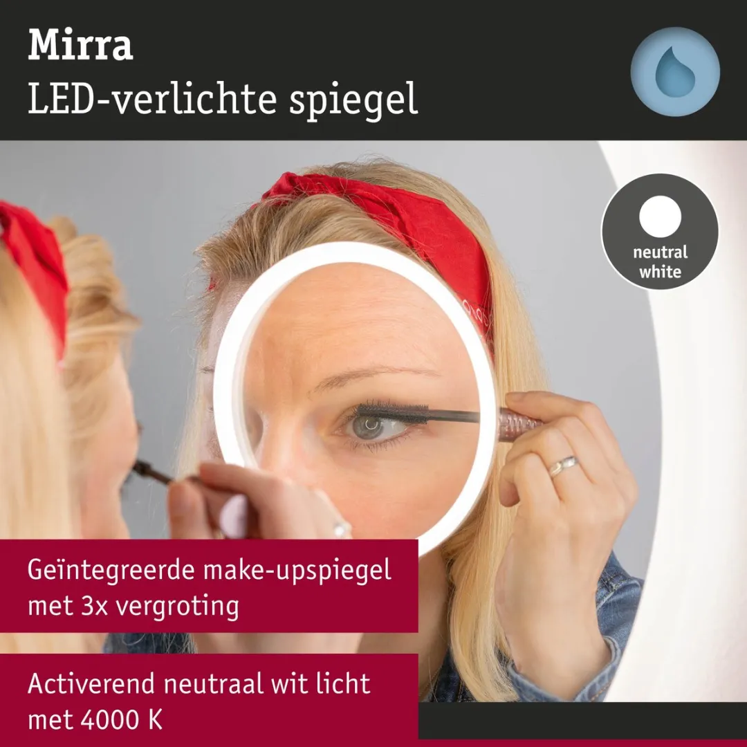 Paulmann Mirra LED Spiegel 60cm - 2x20W 4000K Dimbare IP44