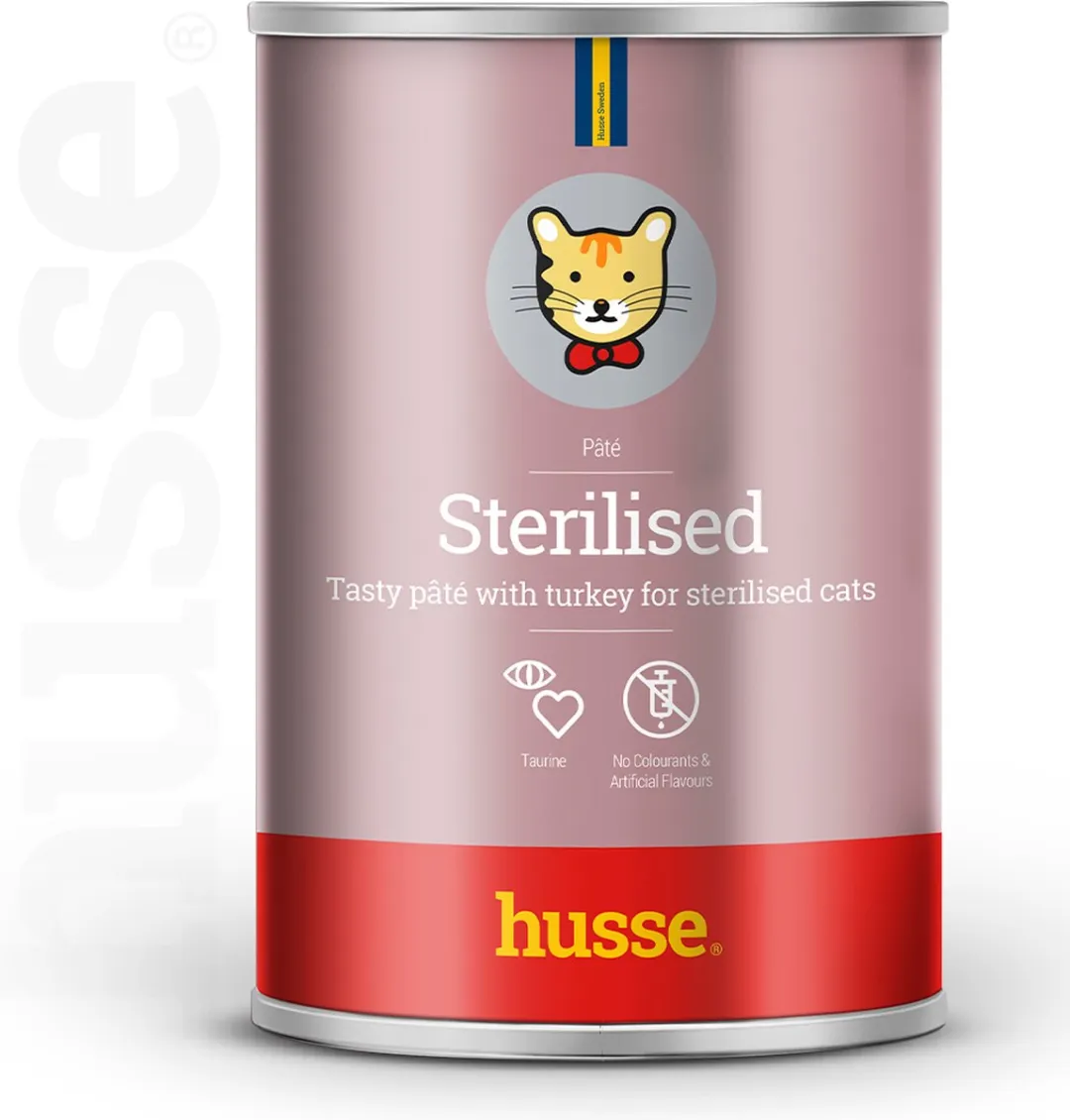 Husse Sterilised Paté Kalkoen Kattenvoer Natvoer 12x400g