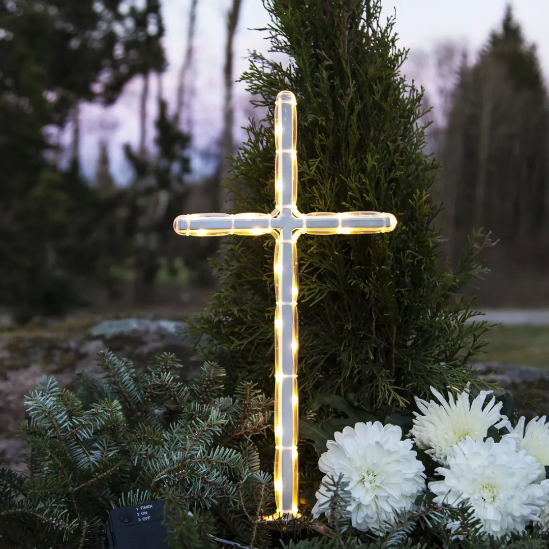 Star Trading LED Grafverlichting Gravecross Warm Wit 42cm
