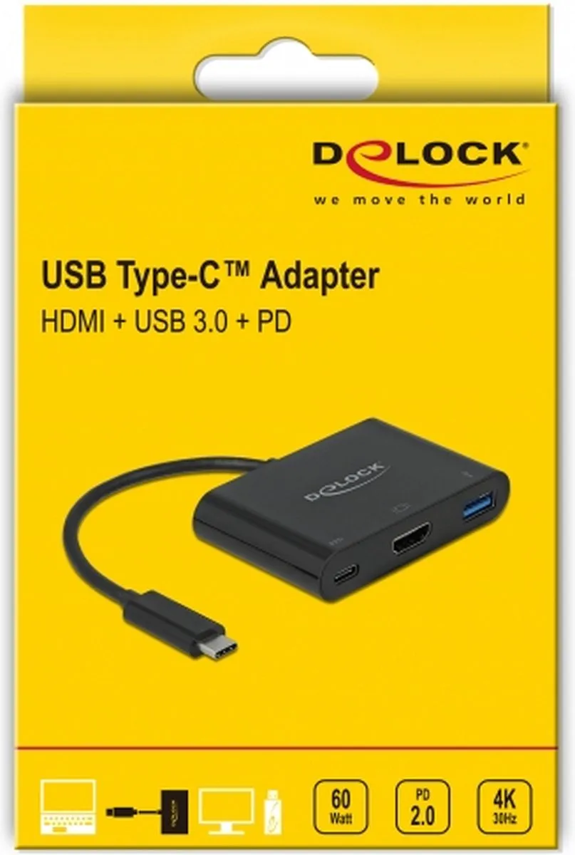 Delock 64091 Laptopdock Type-C - USB 3.2 Gen 1 - Zwart - afbeelding 2 van 4