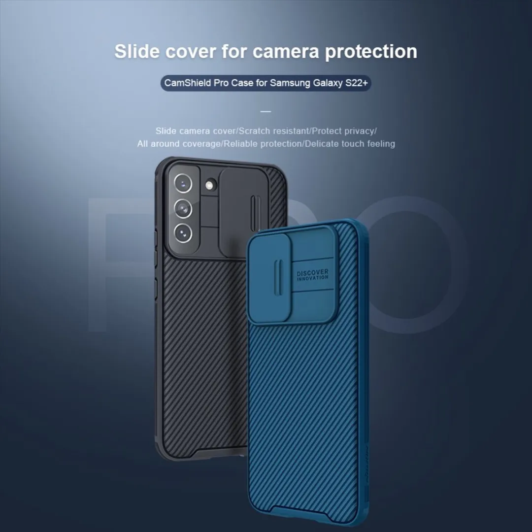 Nillkin CamShield Pro Hoesje Samsung Galaxy S22 Plus - Blauw