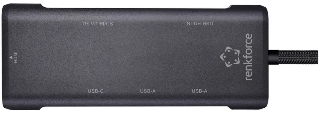 Renkforce RF-USBHA-450 USB-C Dockingstation - Zwart