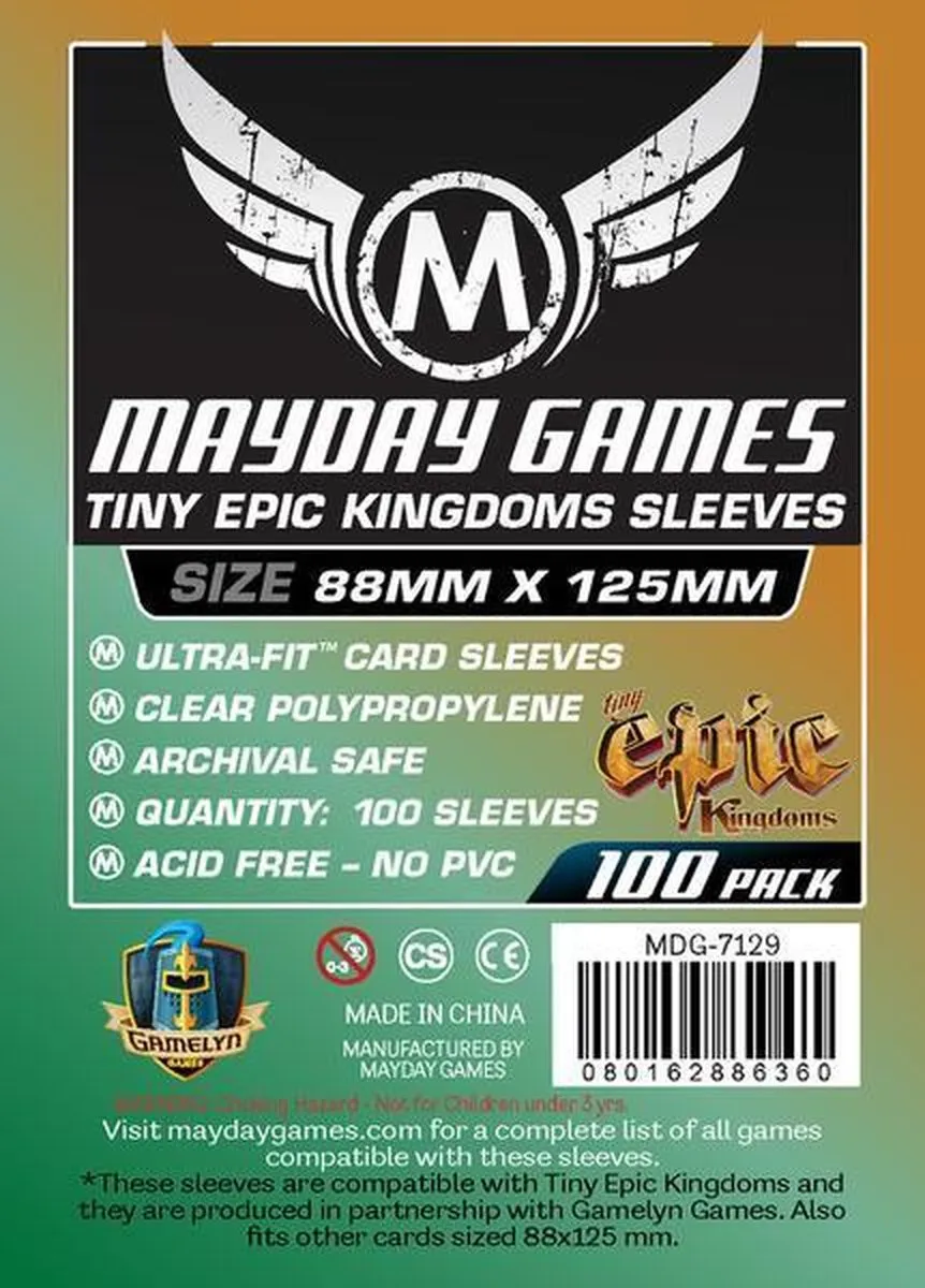 100 Mayday Games Card Sleeves 88 x 125mm (MDG-7129)