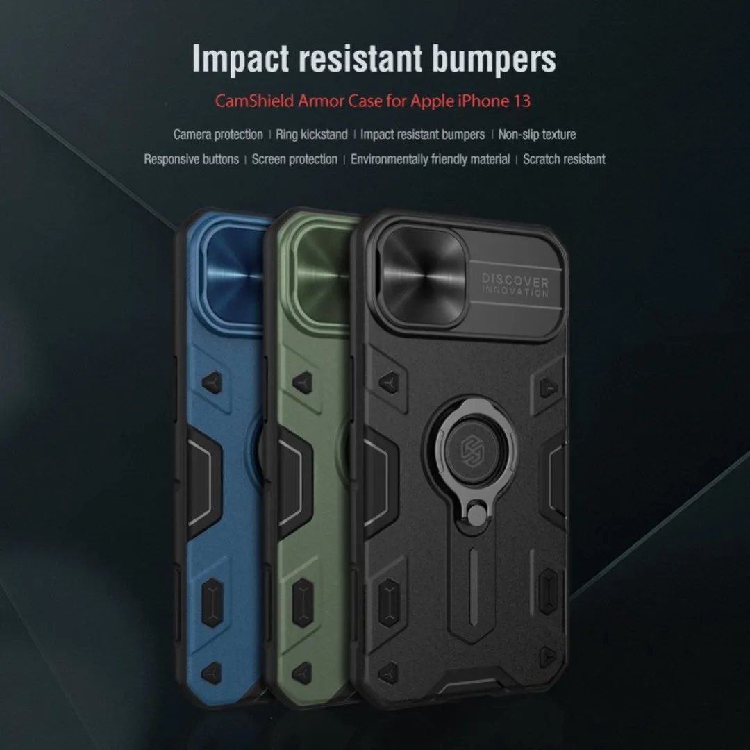 Nillkin CamShield Armor Hoesje iPhone 13 Pro - Blauw