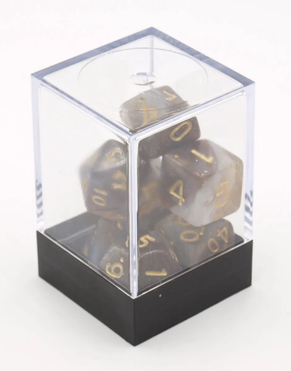 HOT Games Stardust Dobbelstenen - 7 Stuks Zwart/Wit