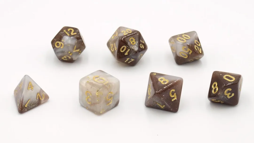 HOT Games Stardust Dobbelstenen - 7 Stuks Zwart/Wit
