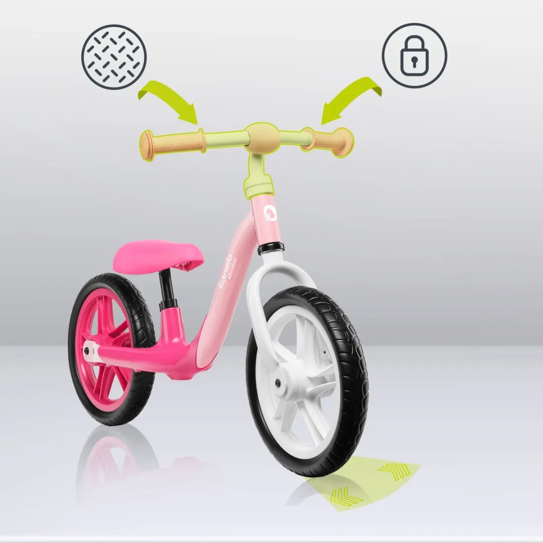 Lionelo Alex Loopfiets 12" - Roze - tot 30kg