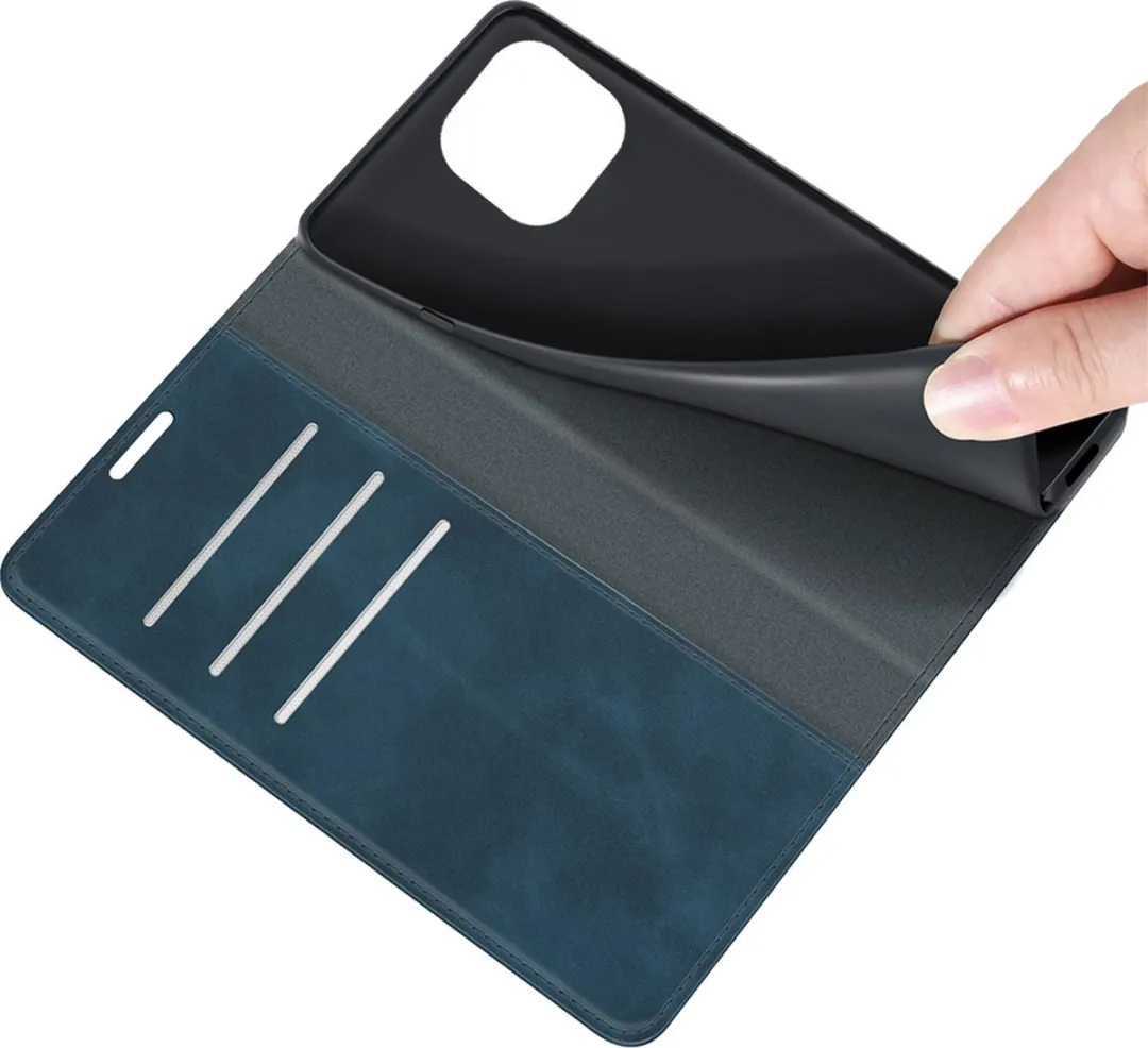 Just in Case Cazy iPhone 14 Plus Hoesje - Blauw - 4 Pasjes