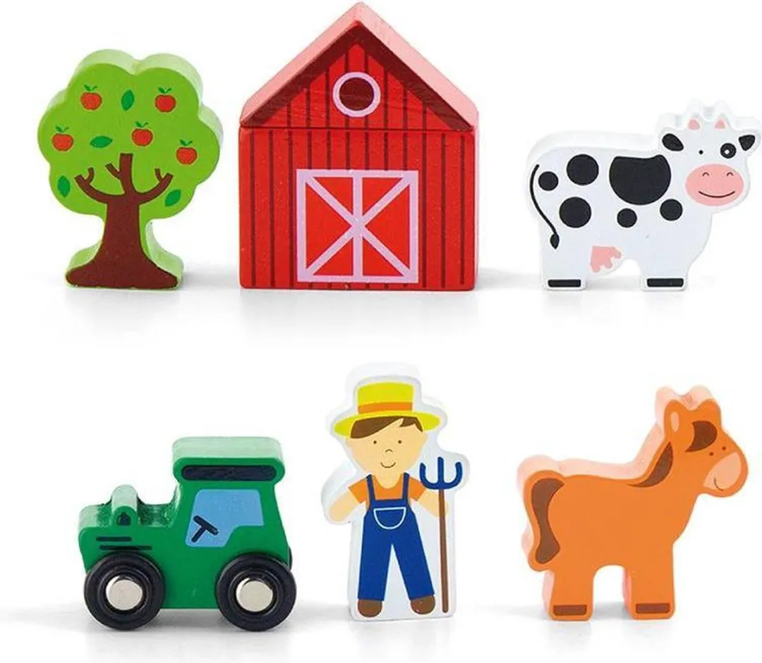 Viga Toys Treinbaan Accessoireset Politiestation 7-delig - Multi Color