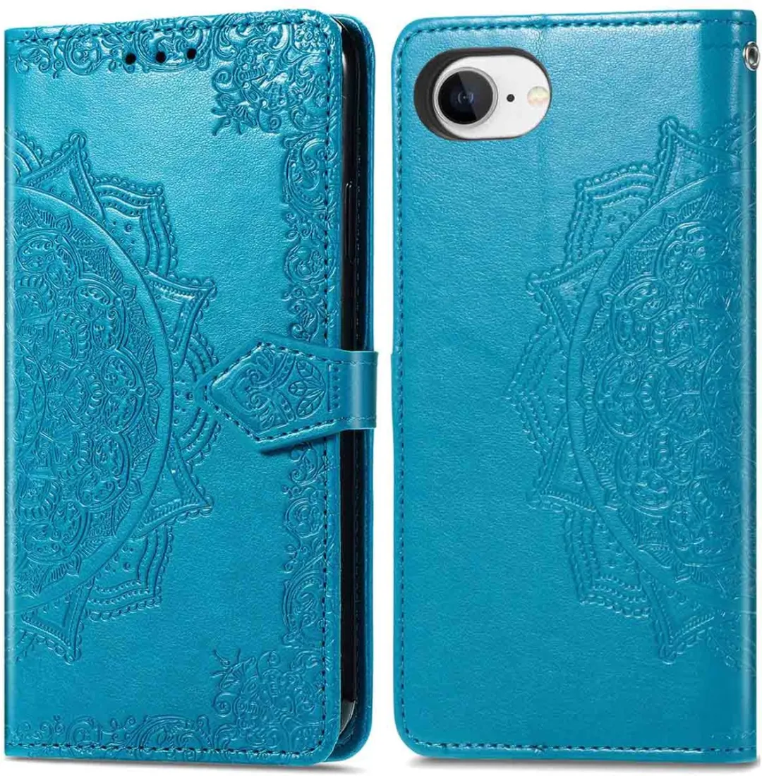 Imoshion Hoesje iPhone 16e Mandala Bookcase Turquoise - 3 Pasjes