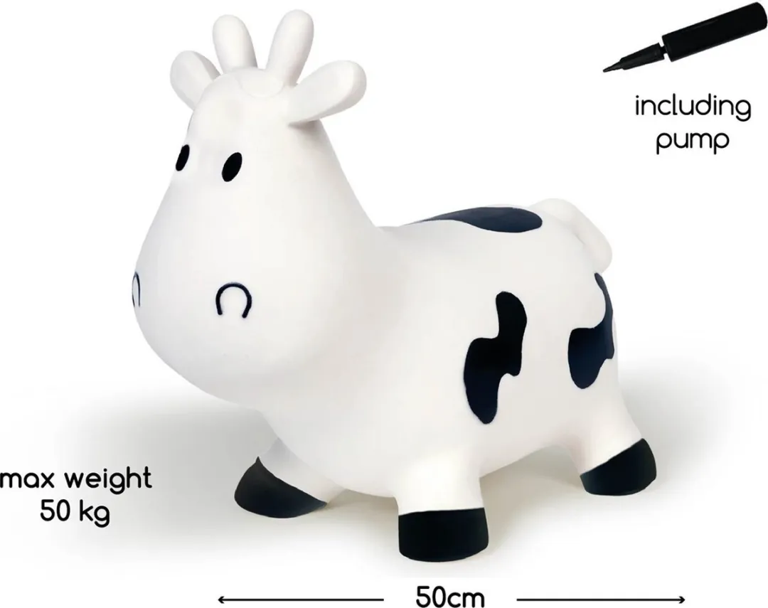 BS Toys Springkoe Jumpbal GA126 - 50 kg - Wit/Zwart