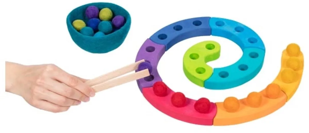 Goki Houten Kleursorteerspel Spiraal GK58354 - 29 Stuks