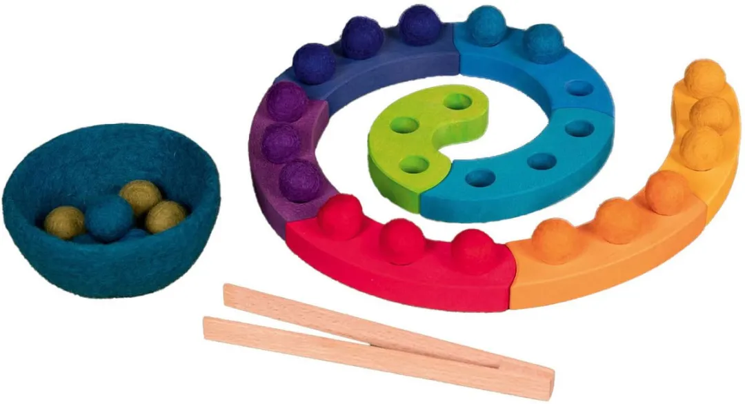 Goki Houten Kleursorteerspel Spiraal GK58354 - 29 Stuks