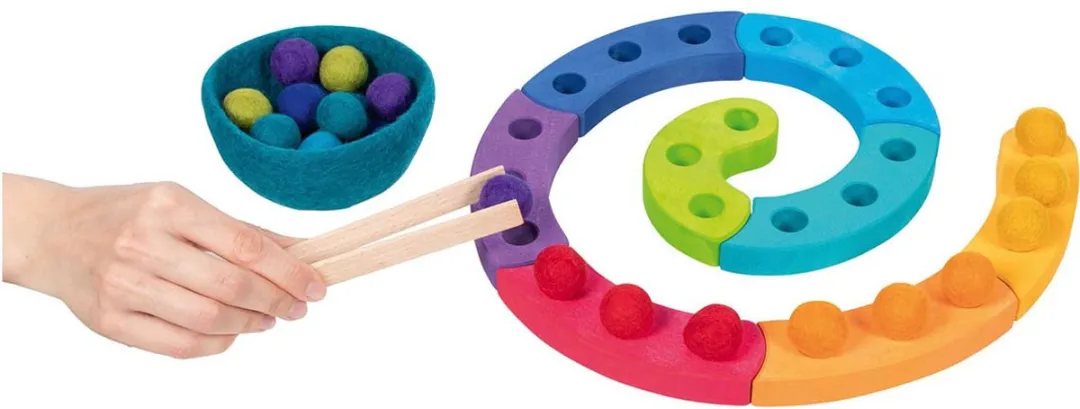 Goki Houten Kleursorteerspel Spiraal GK58354 - 29 Stuks