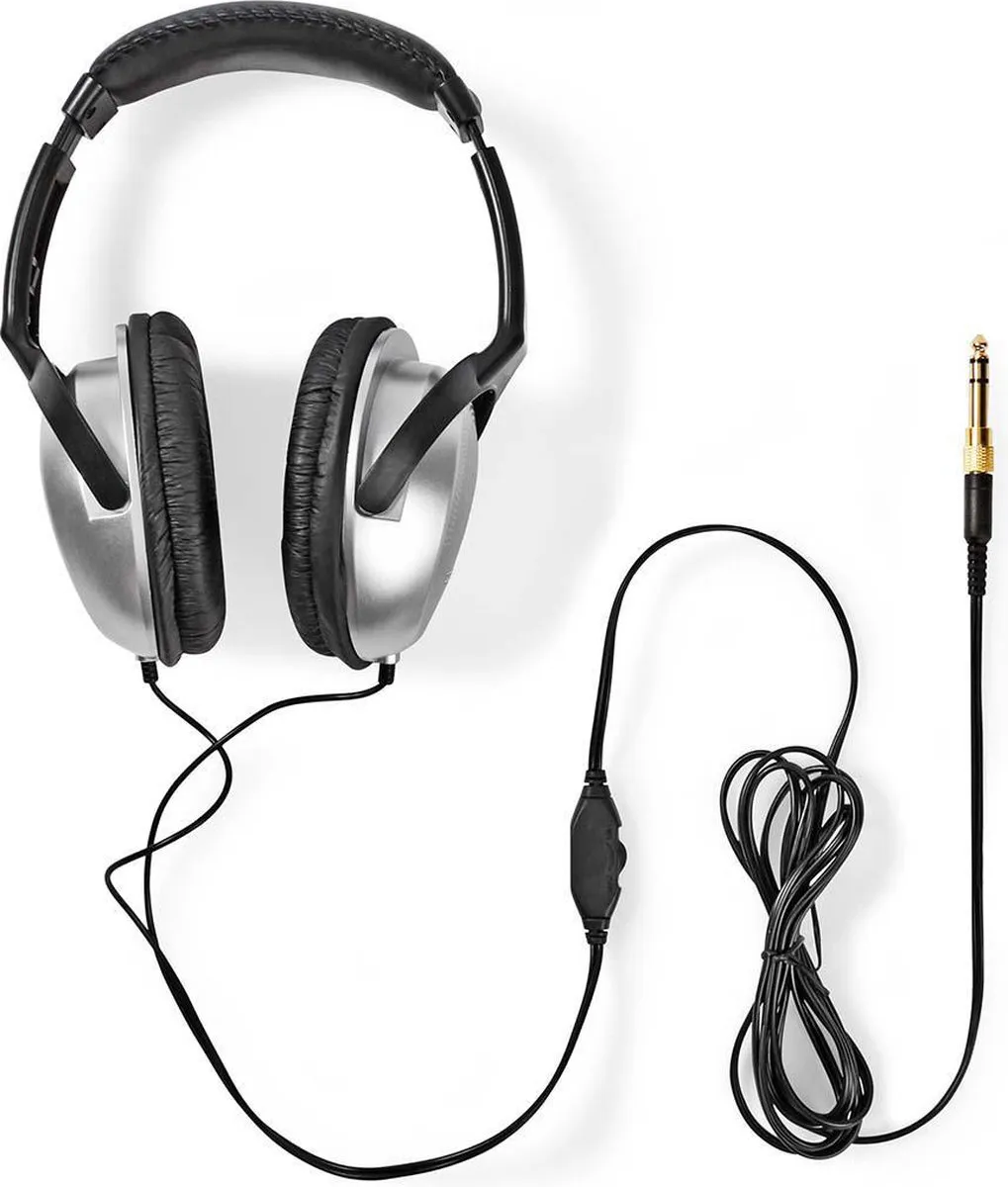 Nedis HPWD1201BK Over-ear Koptelefoon 6m - Zilver/Zwart