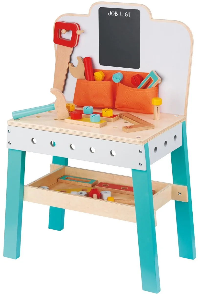 Lelin Toys - Houten Speelgoedwerkbank Inclusief Accessoires