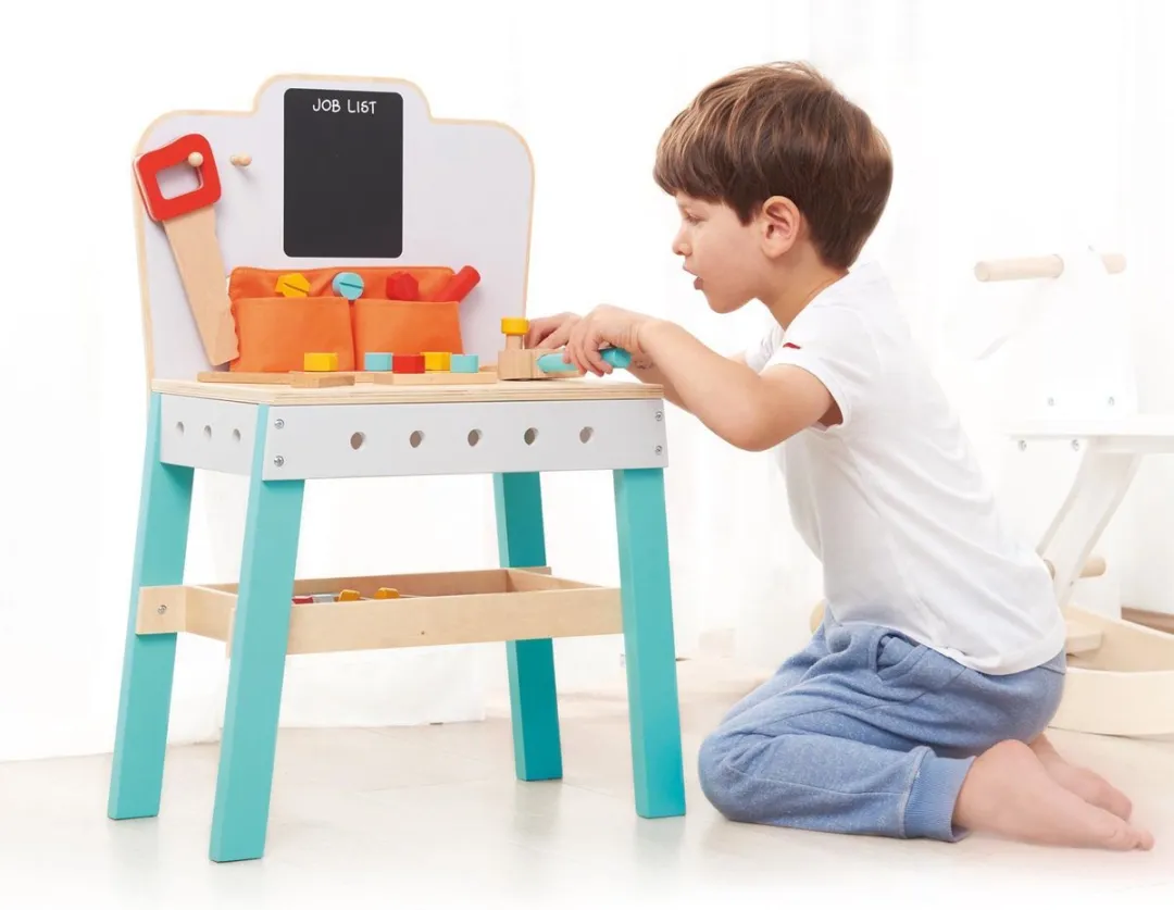 Lelin Toys - Houten Speelgoedwerkbank Inclusief Accessoires