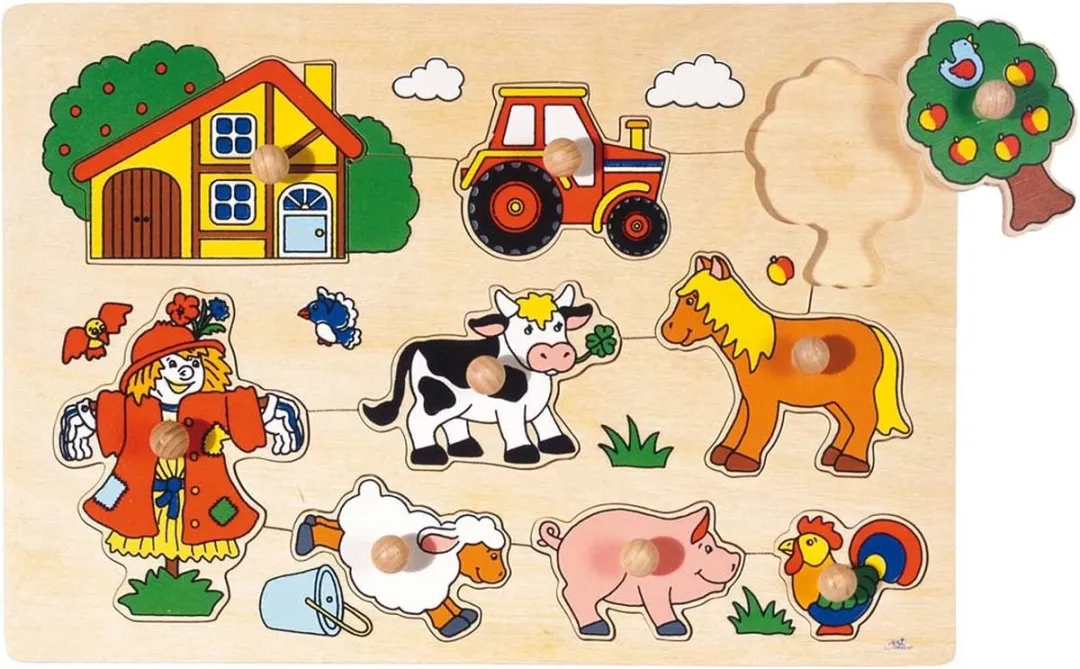 Goki Farm VI Lift-Out Puzzle - 9 Stuks - Multi Kleuren