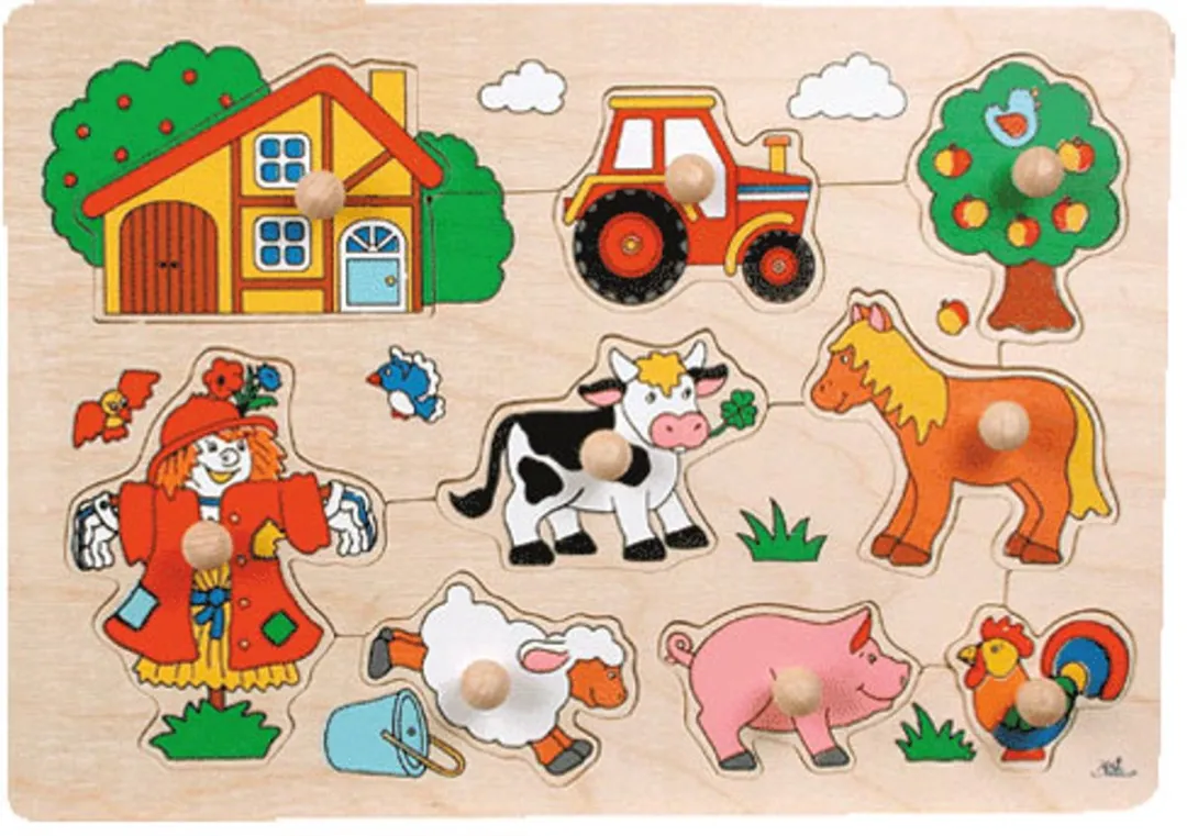 Goki Farm VI Lift-Out Puzzle - 9 Stuks - Multi Kleuren