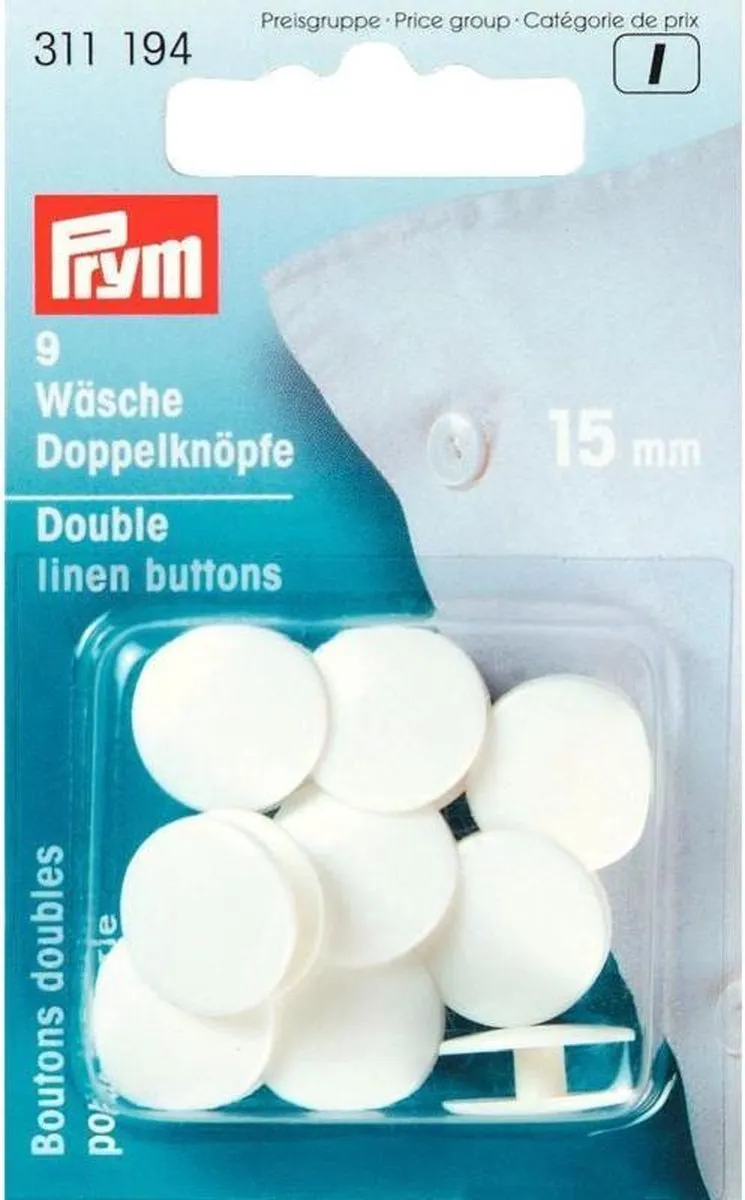 Prym Slopenknopen 15mm Wit