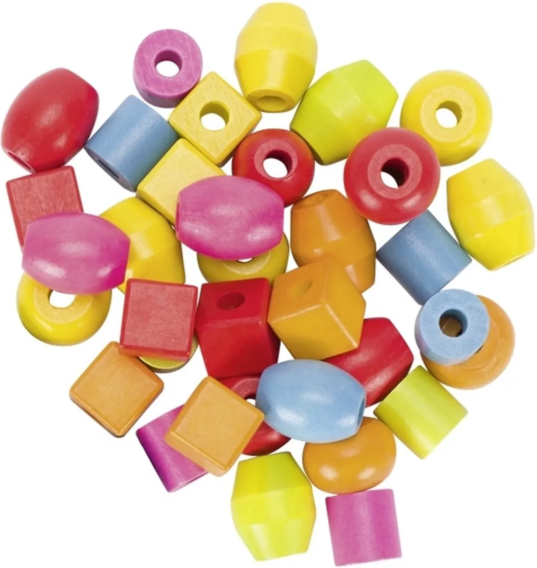Goki Houten Kralenset - 45 Stuks Multicolor