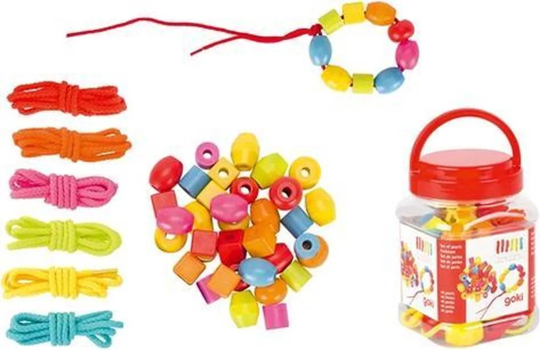 Goki Houten Kralenset - 45 Stuks Multicolor
