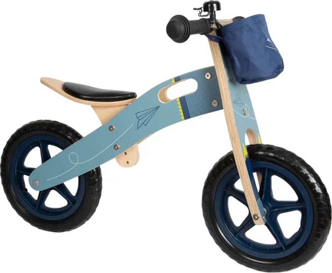 Small Foot Houten Loopfiets Vliegtuig - Blauw